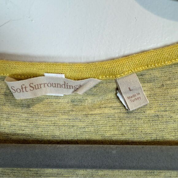 Soft Surroundings Parker Tunic Yellow Gray Stripes Style 2CC50 Size Large - Picture 13 of 14